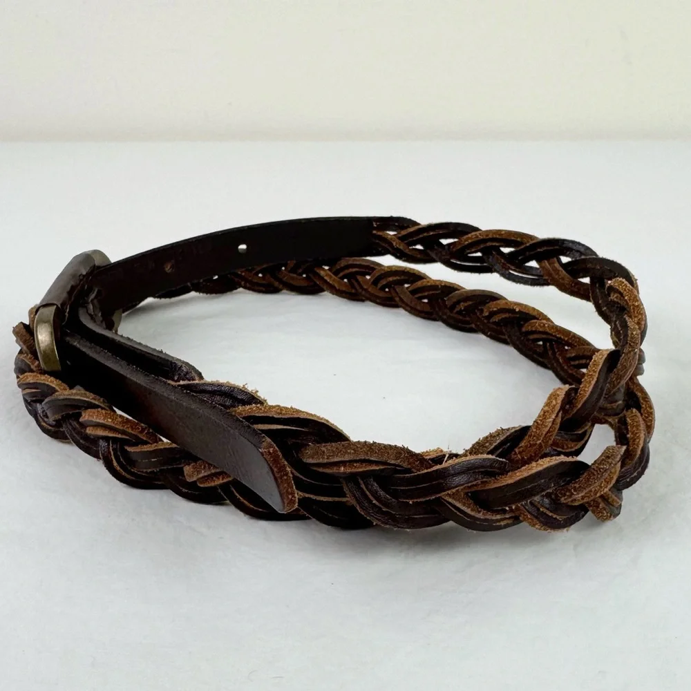 Delia's Vintage Brown Leather Braided Belt